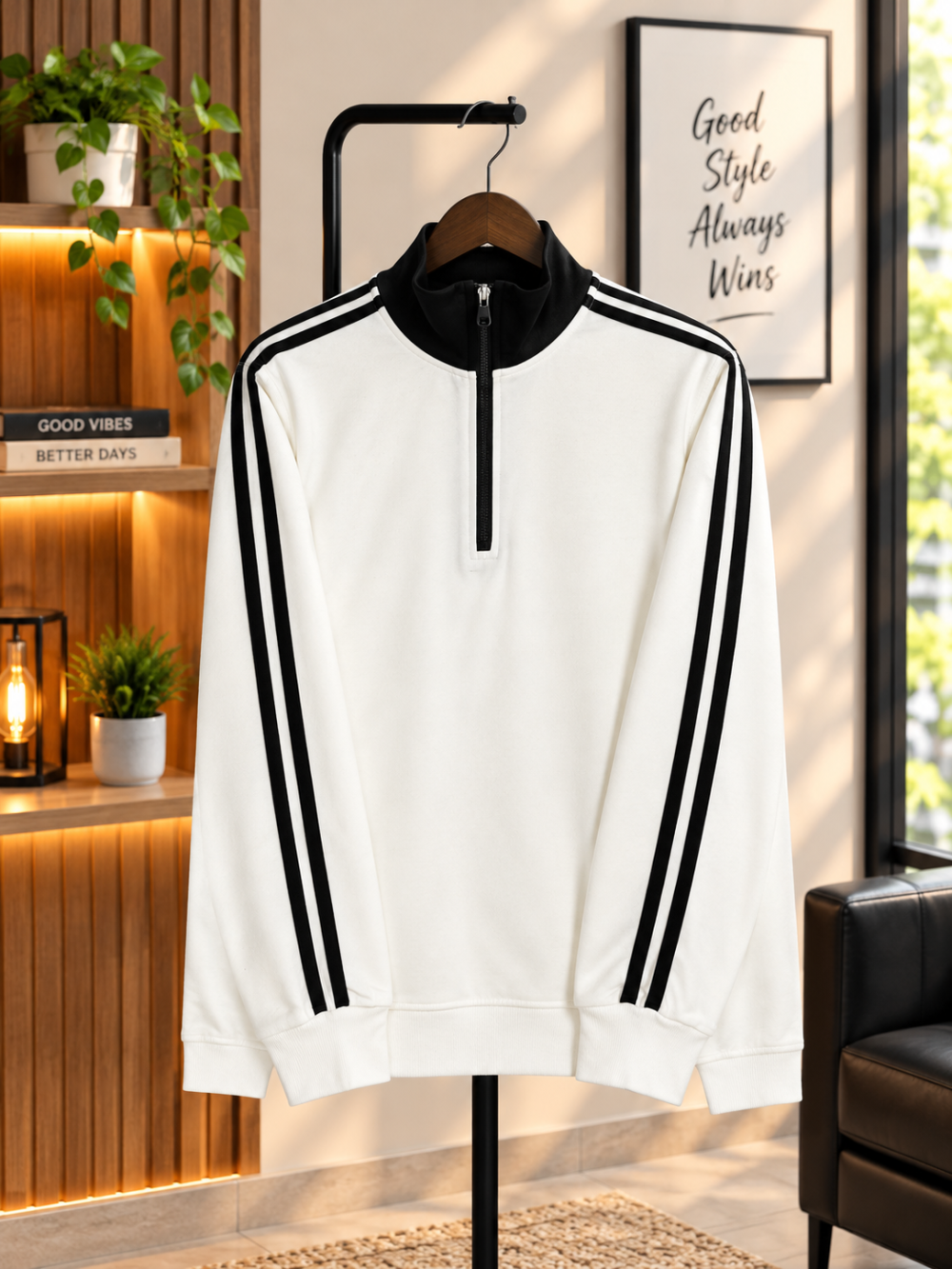 Long Sleeve Zipper(White)